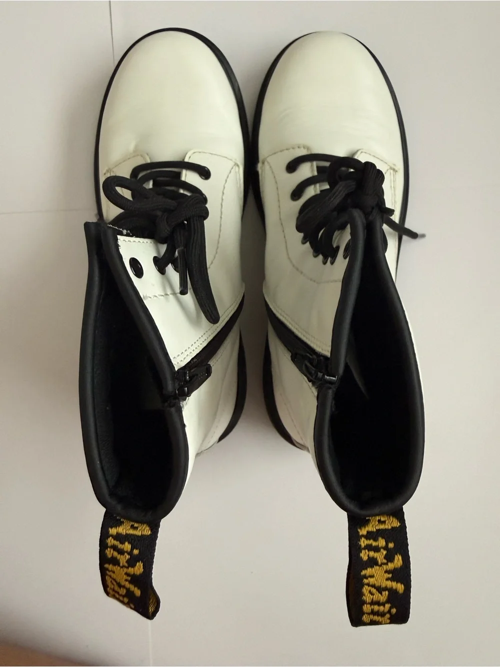 Dr. Martens 1460 Junior White Leather Combat Boots Youth US 4 EU 36 Side Zip